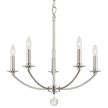 Crystorama Lighting Group MIL-8005 Mila 5 Light 23"W Taper Candle - Polished