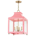 Mitzi by Hudson Valley Lighting - Leigh 4-Light Large Pendant, Aged Brass & Pink Finish, Clear Glass Panel - We get it. Everyone deserves to enjoy the benefits of good design in their home, and now everyone can. Meet Mitzi. Inspired by the founder of Hudson Valley Lighting's grandmother, a painter and master antique-finder, Mitzi mixes classic with contemporary, sacrificing no quality along the way. Designed with thoughtful simplicity, each fixture embodies form and function in perfect harmony. Less clutter and more creativity, Mitzi is attainable high design.