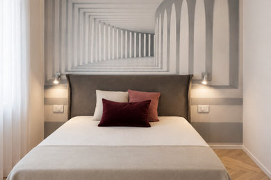 Immagine di una camera da letto contemporanea
