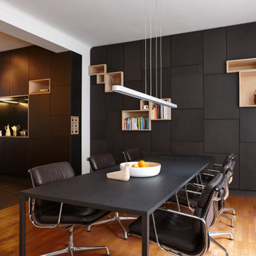 Black wardrope on office