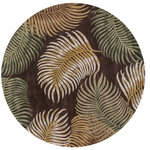 KAS - KAS Havana 2617 Espresso Fern View Area Rug, 7'6" Round - Lush, tropical designs bring you into another world with our Havana Collection. 100% multi textured wool is hand tufted with hard-twist accents, bringing exceptional texture and dimension to each piece. Rich, nature-inspired colors will bring tropical warmth into your home.