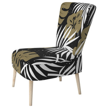 Black and White Tropical  Chair, Side Chair