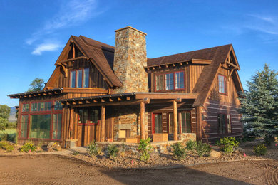 Rustic exterior home idea in Other