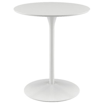 Flower 32" Round Counter Height  Engineered Wood Table with White Top and Base