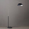 Luna Bella Arc Floor Lamp, Nickel/Matte Black/Silver Leaf