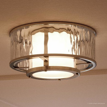 Luxury Art Deco Ceiling Fixture, Chesapeake Series, Brushed Nickel