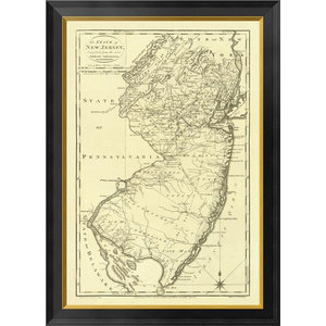 State Of New Jersey 1795 Framed Canvas Giclee By Mathew Carey 19x26 Traditional Prints And Posters By Global Gallery