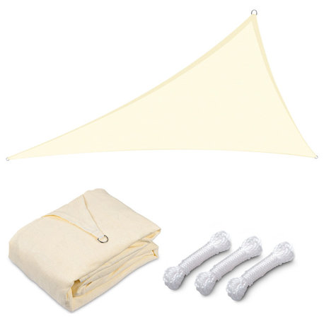 Yescom 20 Ft 97% UV Block Triangle Sun Shade Sail Canopy Cover Net Patio Deck