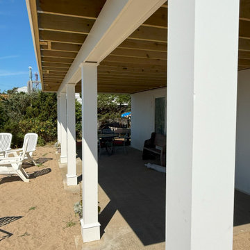TimberTech Deck with Drink Rail, ADA Rail Upgrades Wareham, MA Coastal Cottage