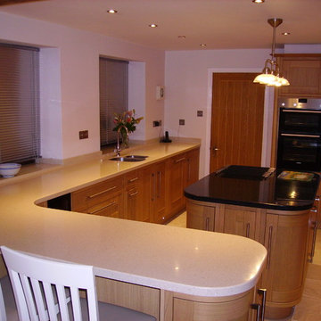 An Innova Harewod Oak Inframe Kitchen - Real Customer Kitchens