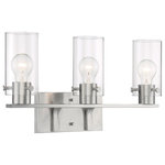 Nuvo Lighting - Nuvo Lighting 60/7173 Sommerset - 3 Light Bath Vanity - Sommerset; 3 Light; Vanity Fixture; Brushed NickelSommerset 3 Light Ba Brushed Nickel ClearUL: Suitable for damp locations Energy Star Qualified: n/a ADA Certified: n/a  *Number of Lights: Lamp: 3-*Wattage:60w A19 Medium Base bulb(s) *Bulb Included:No *Bulb Type:A19 Medium Base *Finish Type:Brushed Nickel