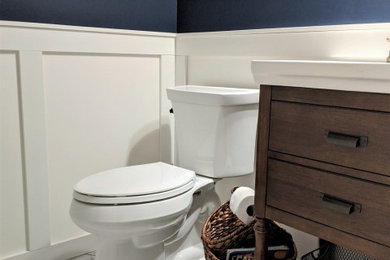Powder Room with Wainscoting