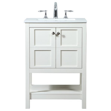 Elegant Decor VF16424WH 24" Single Bathroom Vanity, White