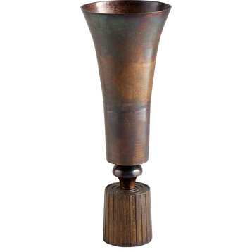 Patina Power Vase, Vintage Brass, Large