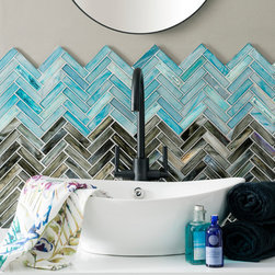 Sharme Seagrass Herringbone Glass Mosaic Tile - Products