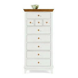 American Drew 181-280WM Lingerie Chest- White w/ Maple Top Sterling Pointe - Dressers