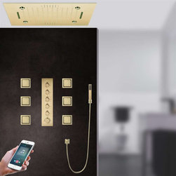 Remote Controlled Rainfall Led Shower System, Style 2- Phone Control Light - Showerheads And Body Sprays