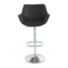 Zuri Furniture - Pinot Swivel Armless Bar Stool, Black - Bar Stools and Counter Stools