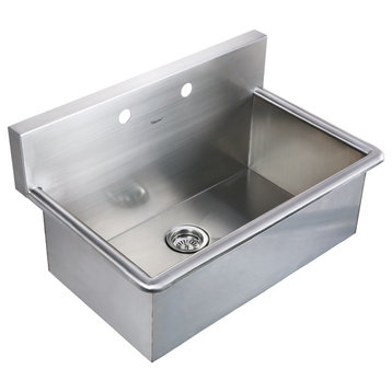 Noah's Collection Brushed Stainless Steel Commercial Drop-In Laundry-Scrub Sink