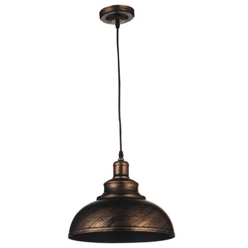 CWI LIGHTING 9612P15-1-128 1 Light Down Pendant with Antique Copper finish