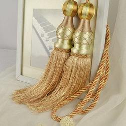 6 Colors QYM45 Polyester Curtain Tassel Tie Backs in Orange Color - Window Treatment Accessories