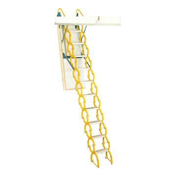 Rainbow Prestige Scissor Style Attic Ladder, Yellow, 22-1/2"x54" Opening