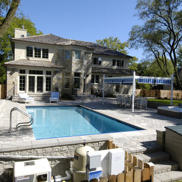 Glencoe, IL Compact Inground Swimming Pool with Automatic Cover