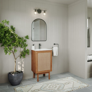 Hanalei Bathroom Vanity, Oak, 18", Single Sink, Freestanding