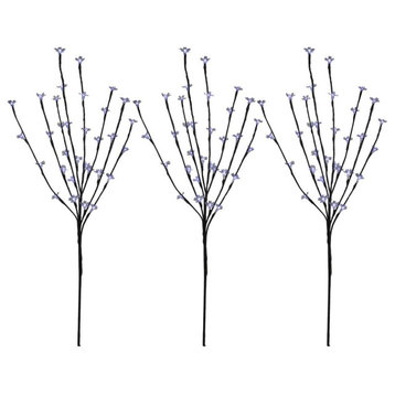 LED Lighted Cherry Blossom Outdoor Branches, 2.5', Pure White Lights