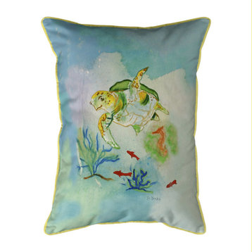 Betsy Drake Betsy's Sea Turtle Extra Large Zippered Pillow 20x24