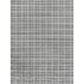 Fairbanks Hand Loomed Bamboo Silk and Cotton Silver/White Area Rug