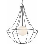 Currey and Company - Currey and Company 9000-0640 Stanleigh, 1 Light Pendant, Bronze/Dark Brown - Tom Caldwell says the idea behind the Stanleigh PeStanleigh 1 Light Pe Black Bronze Milk Gl *UL Approved: YES Energy Star Qualified: n/a ADA Certified: n/a  *Number of Lights: 1-*Wattage:60w E26 bulb(s) *Bulb Included:No *Bulb Type:E26 *Finish Type:Black Bronze