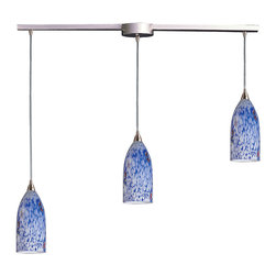 Elk Lighting - Elk Lighting 502-3L Verona 3 Light 36"W Linear Pendant - Starburst Blue - Kitchen Island Lighting