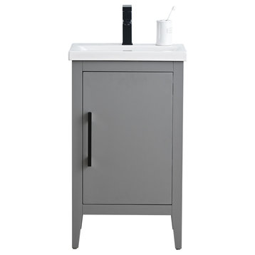 Vanity Art Vanity Cabinet With Sink and Top, Cashmere Gray, 20", Matte Black