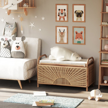 Our Lucy Rattan Storage Trunk & Bench with Washable Cushion