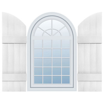 Standard Size Four Board Joined w/Arch Top Shutters, Bright White, 49" x 14"