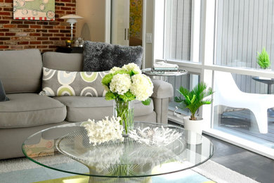 Mid-century modern living room photo in DC Metro