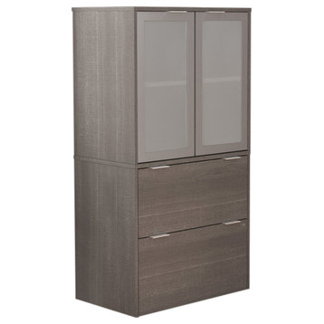 I3 Plus Lateral File With Storage Cabinet, Bark Gray