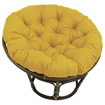 44" Solid Outdoor Spun Polyester Papasan Cushion, Fits 42" Papasan Frame, Lemon