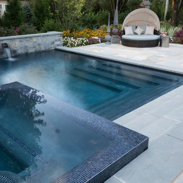 Franklin Lakes, NJ. Luxury swimming pool and geometric masterpiece