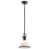 Kichler 43764 Hatteras Bay Mini Pendant with Etched Glass Shade, Olde Bronze