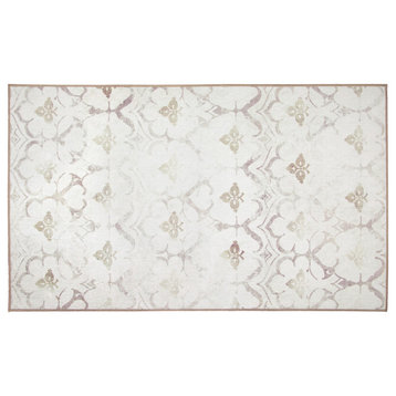 My Magic Carpet Leilani Damask Ivory Rug, 3'x5'