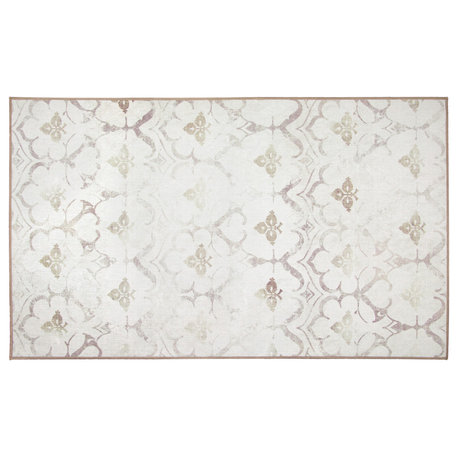 My Magic Carpet Leilani Damask Ivory Rug, 3'x5'