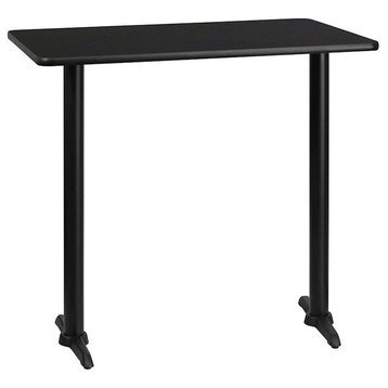 Flash Furniture Rectangular Laminate Table Top, 30"X42", Bar H Table Base