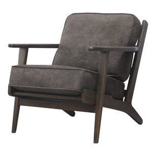 Albert Accent Chair, Pewter Hide