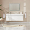 Vanity Art Wall-Hung Double-Sink Bathroom Vanity With Resin Top, 60"