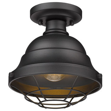 Golden Bartlett Outdoor Ceiling Light in Natural Black