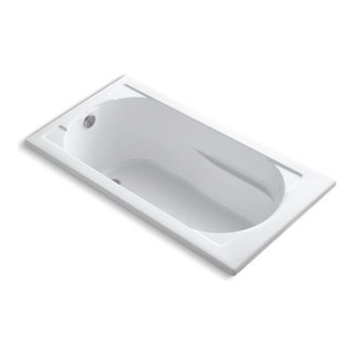 KOHLER Underscore 36-in x 66-in White Acrylic Drop-In Soaking Bathtub  (Reversible Drain) in the Bathtubs department at