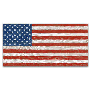 Jean Plout 'Old Glory On Wood 1' Canvas Art, 47x24