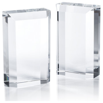 Carmac Crystal Glass Bookends, Set of 2